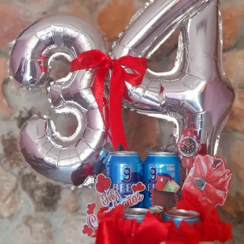 Ancheta con globos de #