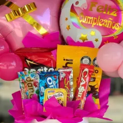 Ancheta con temáticas rosa para niña