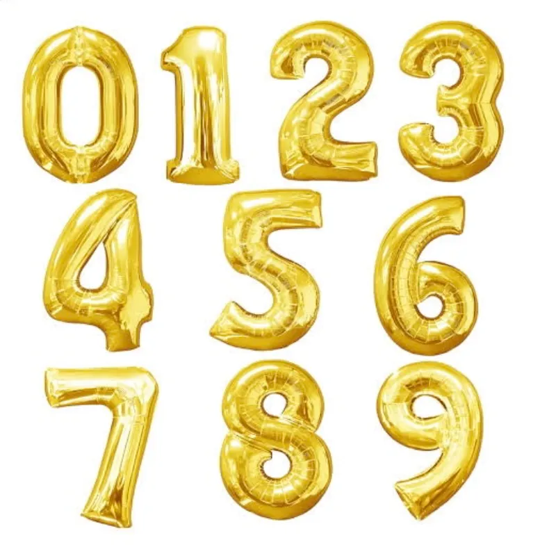Número Dorado Inflable (80cm)