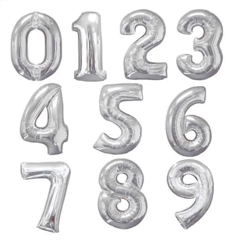 Número Plateado Inflable (80cm)