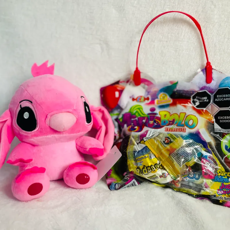 Peluche 17 cm+bolsa navideña+ Santa 