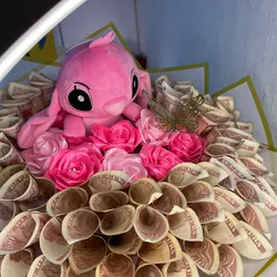 🌹💵🧸 Ramo con Dinero y Peluche