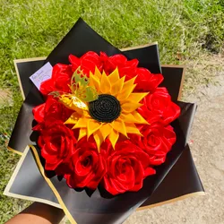 Ramo combinado rosas con girasol 🌻 