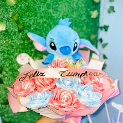 Ramo  rosas combinada con stich o ángel🌸