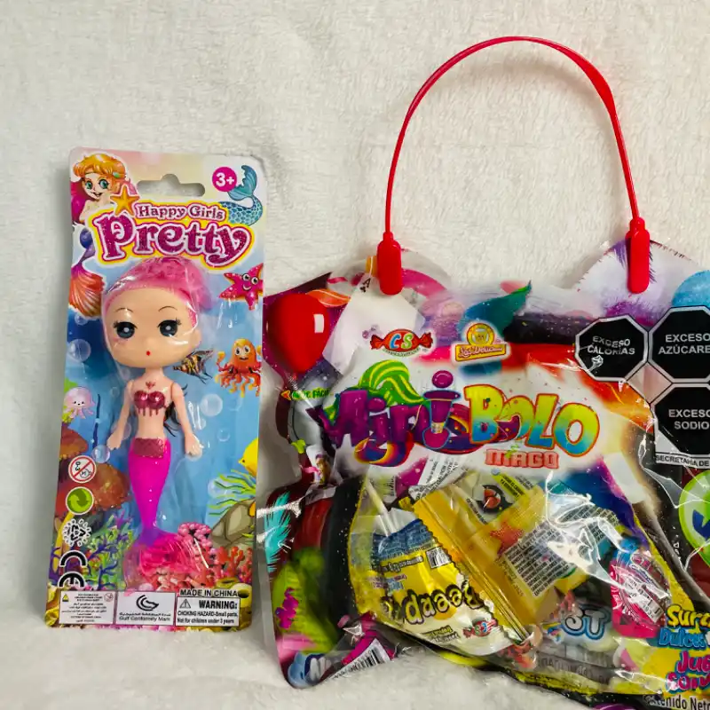 Sirena pequeña+bolsa navideña+ Santa 