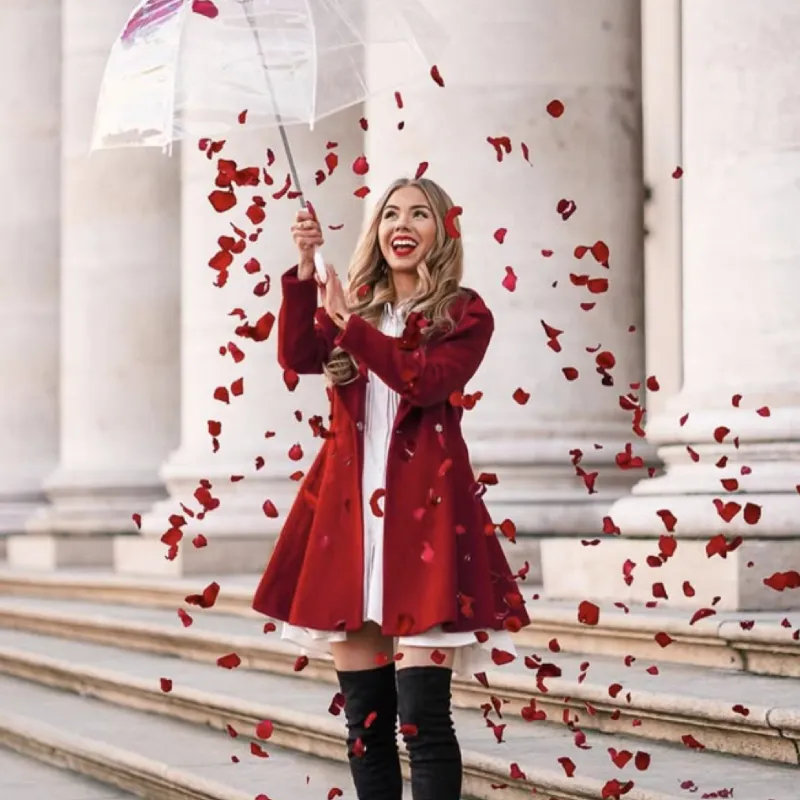 Sombrilla ☂️ con pétalos 🥀