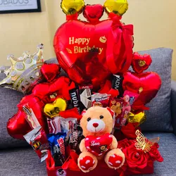 🌹🧸 Cesta Grande Rosas & Peluche