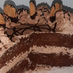 Todo de nata de chocolate cubierta de bombòn