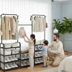 Zapatera Triple con perchas dobles