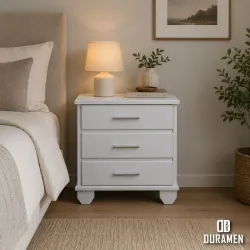 Mesita de noche blanca 1