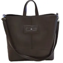 Cartera grande de vinil marrón 