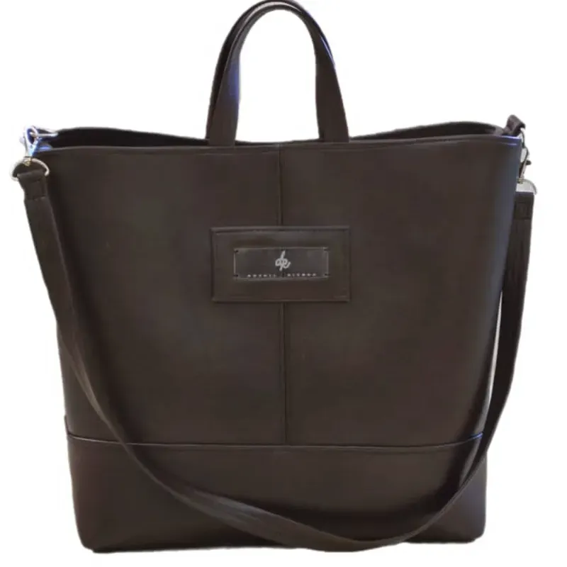 Cartera grande de vinil marrón 
