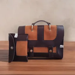 Conjunto de cartera y monedero pequeño de cuero y vinil