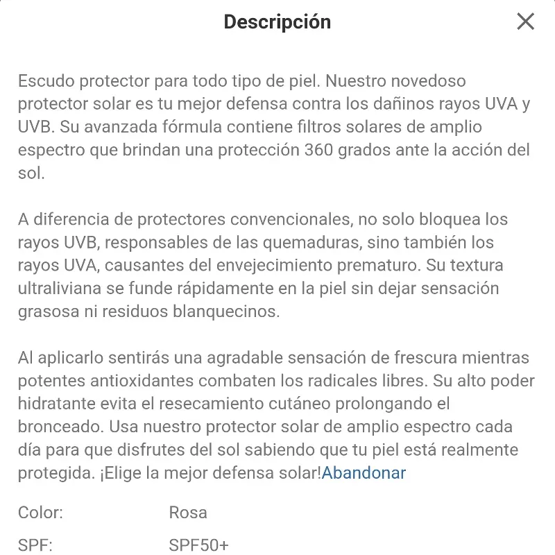 Protector Solar para todo tipo de piel