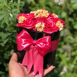 Bouquet redondo de rosas rosado coral sencillo🎁✨💗