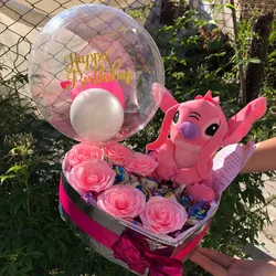 Caja con flores confituras y peluche🎁✨