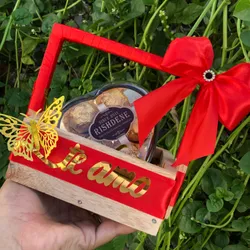 Cesta decorada con bombones 🎁✨❤️