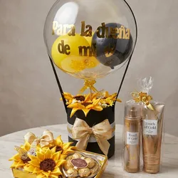 Combo de girasoles con set de crema y caja de bombones 🎁✨🌻