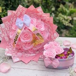 Combo de ramo de rosas y caja de rosas con bombones💗🎁✨