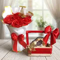 Combo de ramo de rosas y cesta con bombones ✨🎁❤️