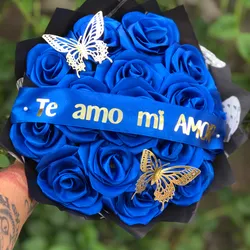 Ramo buchon de 15 rosas eternas🎁✨