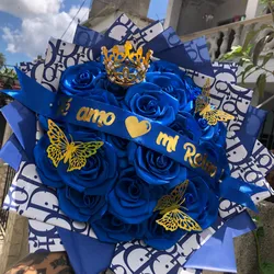 Ramo de rosas azul PREMIUM🌹💙✨