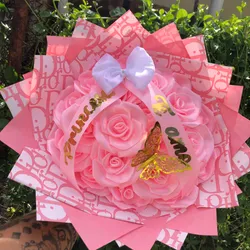 Ramo de rosas buchon rosado 💗🎁✨