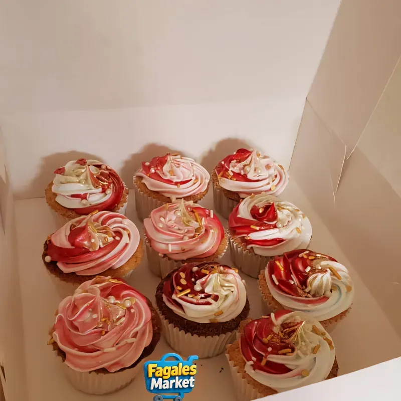 Caja con 10 cupcake 