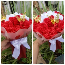 Ramo de 20 rosas eternas con Globo + 1Cake pequeño 
