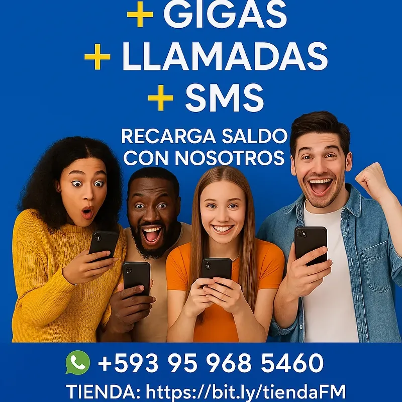 Recarga móviles por 10 USD