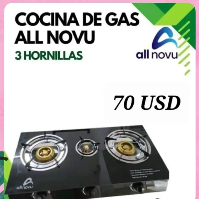 Cocina de Gas 3 Hornillas