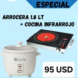 Combo de Olla Arrocera 1.8L + Fogon Infrarrojo 1500W