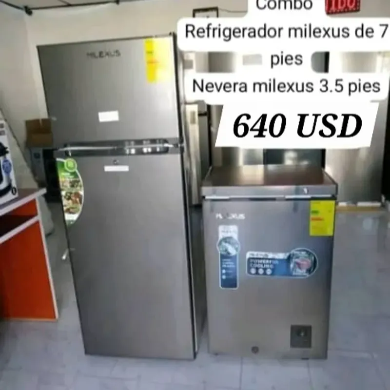 Comno Refrigerador 7 pies y Nevera 3.5 pies