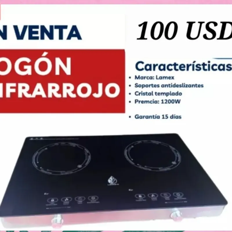 Fogón Infrarrojo Doble 1200w
