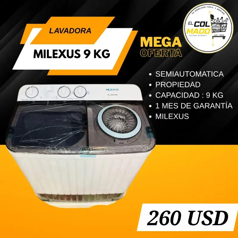 Lavadora Semi-Automatica Milexus 9Kg 