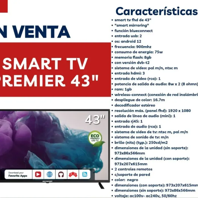 Smart TV Premier de 43" 