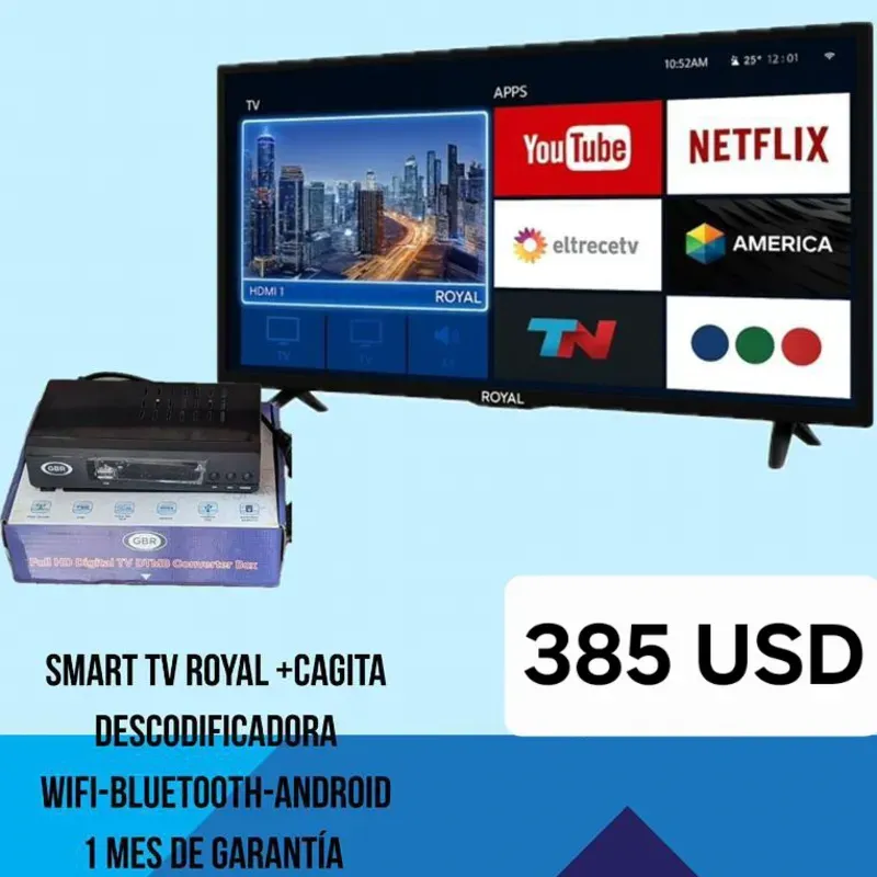 Smart TV Royal 43" + Cajita Decodificadora