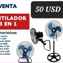 Ventilador 3 en 1, 5 aspas Metálicas
