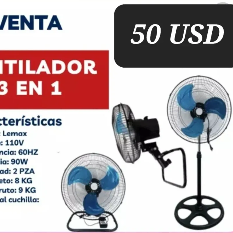 Ventilador 3 en 1, 5 aspas Metálicas