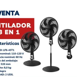 Ventilador 3 en 1 de 6 aspas
