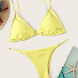 Bikini amarillo triangular