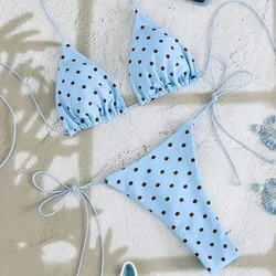 Bikini Azul Cielo puntos Marrones