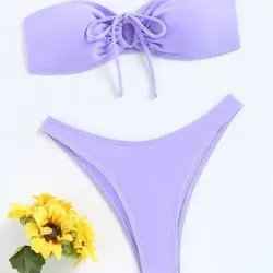 Bikini con cordon morado