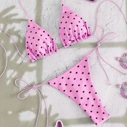 Bikini Rosa puntos Negros