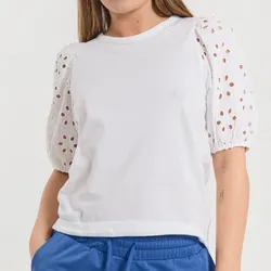 Blusa con Mangas Bordadas Talla XS