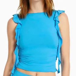 Camiseta con Vuelos Azul Pull&Bear Talla M