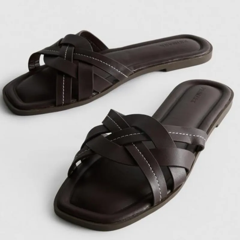 Sandalias Chocolate Primark Trenzadas #36