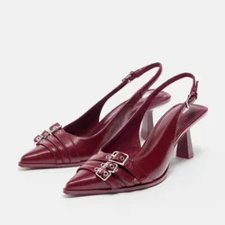 Tacones Rojo Vino Pull&Bear #36