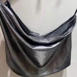 Top Negro de Brillo Stradivarius Talla S