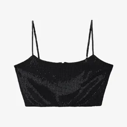 Top negro de brillo Zara talla M